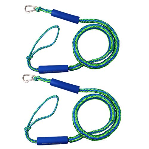 JSHANMEI PWC Bungee Dock-Line with Foam Float and 316 Stainless Steel Clip, Stretchable