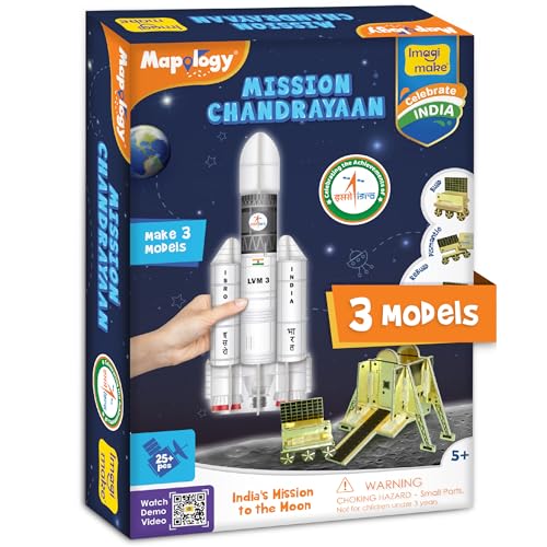 Image of Imagimake Mapology Chandrayaan | ISRO Rocket Model & Satellite | Astronaut Toy | Educational Toys for Kids 5+Years | 3D Puzzles | Gifts for 5 Year Old Boy & Girl| Multicolour