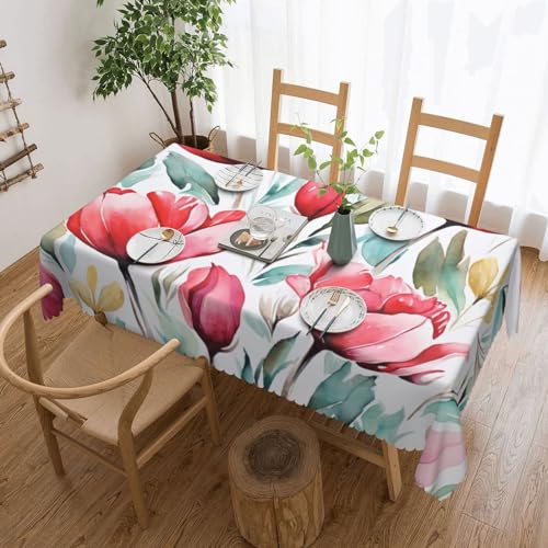 Nappe de table rectangulaire anti-tache nappe de cuisine fleur