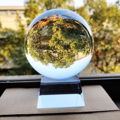 Boule de cristal K9 haut de gamme de 20cm avec socle pour pose longue