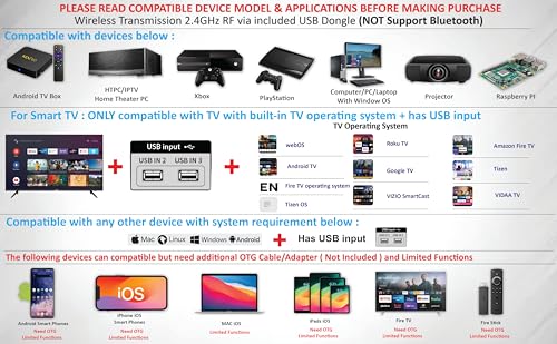 Mini teclado inalámbrico con touchpad integrado y luces RGB para Smart TV, PC y Android Box. 2
