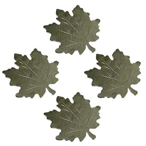 OWENIE 4PCS Thanksgiving Placemats for Dining Table, Embroidered Maple Leaf Place mats for Fall, Machine Washable, Set of 4 (Sage Green)
