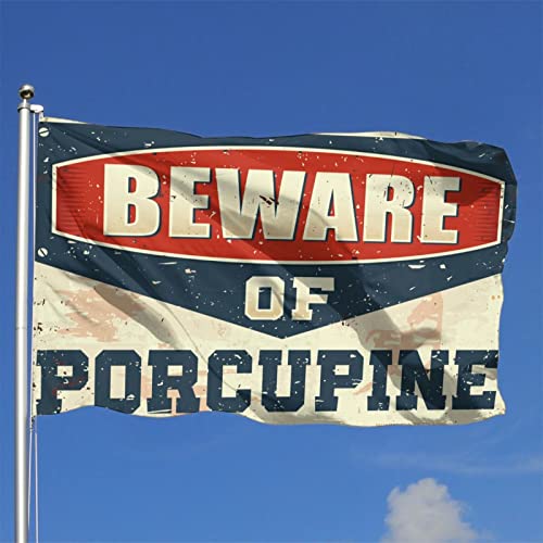 大学寮用ポスター ポーキュパインフラッグ デスクアクセサリー 男性用 おもしろフラッグ 部屋用 (120X180cm)