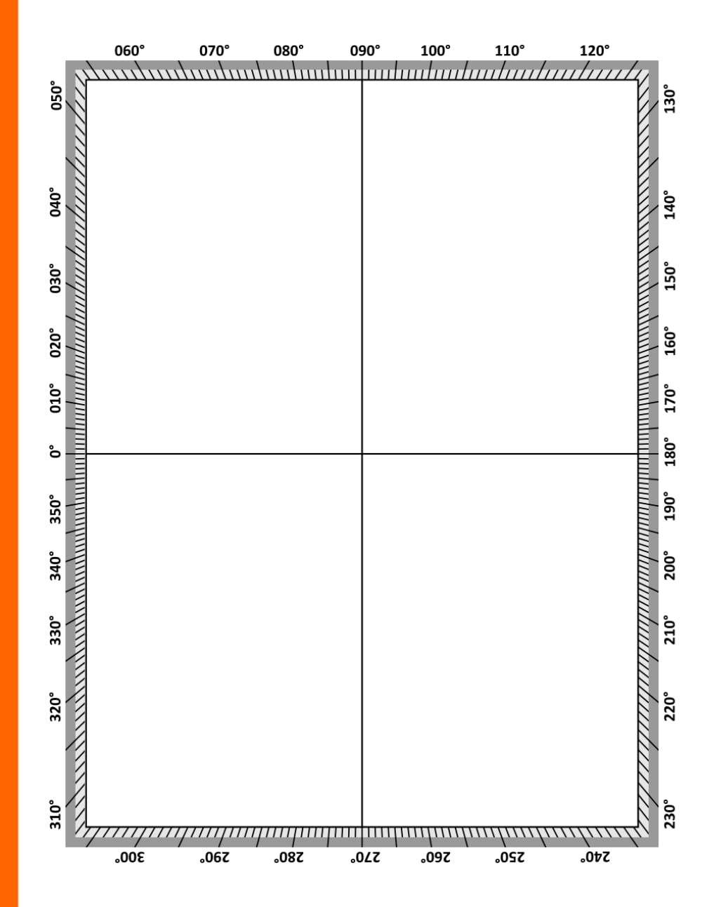 Universal Celestial Navigation Sheet Template Notebook: 120 Pages | 8.5" x 11" | VP-OS Plotting Sheet | 1 Degree Precision | Polar Coordinate marks