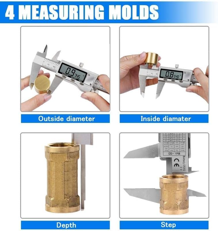 Image of SKADIOO Vernier Callipers Digital 6 Inch | Stainless Steel Precision Calipers Measuring Tool with Large LCD Display, Inch /MM Conversion, Micrometer for Professional & Household Use