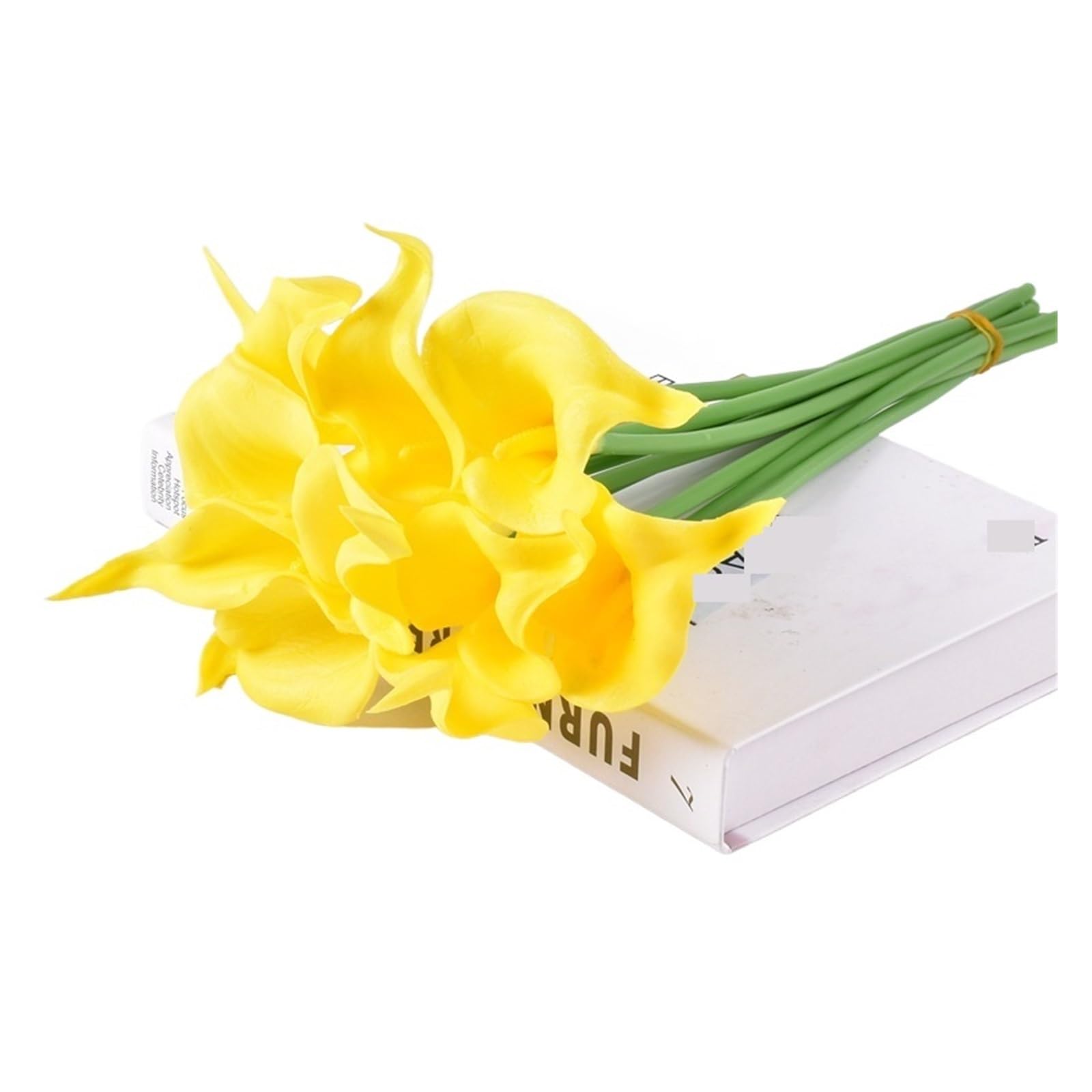 LuoAXINN Artificial Wedding Bouquet 20Pcs Calla Lily Artificial Flowers Bouquet for Wedding Bridal Home Flower Decoration(Yellow)