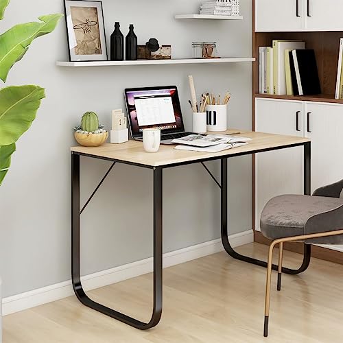 Bureau robuste aspect chêne et métal moderne pour travail stable - 2