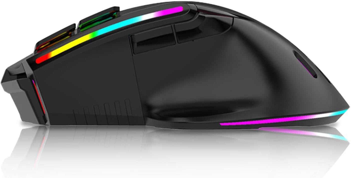 Yusheng Ratón inalámbrico para Juegos,Mouse inalámbrico para Juegos Tipo C con Carga para Juegos, para apuntar, Disparar, Hacer Clic - Ratón de Juego con Bloqueo automático para PC portátiles