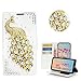 STENES Google Pixel 2 XL Case - STYLISH - 3D Handmade Bling Crystal Peacock Desgin Wallet Credit Card Slots Fold Media Stand Leather Case For Google Pixel 2 XL - White