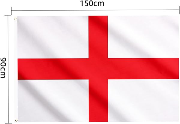 AhfuLife 1pcs England St Georges Flag for St. George's Day Decorations, 5ft x 3ft Large Flags Double Side with Brass Eyelets for Rugby Football World Cup Six Nations Garden Street Party Decor - 2