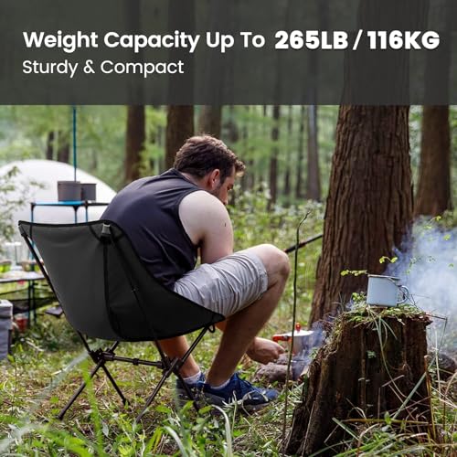 CAMEL CROWN Silla Plegable Compacta para Camping Portátil con Bolsa de Transporte, Negra, Pack de 2 miniatura 4