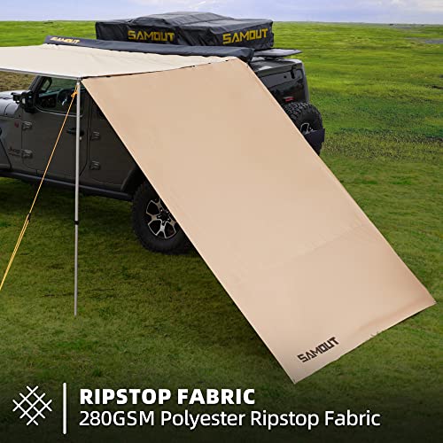 Samout Awning Wall (Side), 8.2Ft X 9.5Ft, Pu10000Mm Waterproof Windbreak Extension For Vehicle Awning, Uv50+ For Extra Sun Shade And Privacy #TOP3