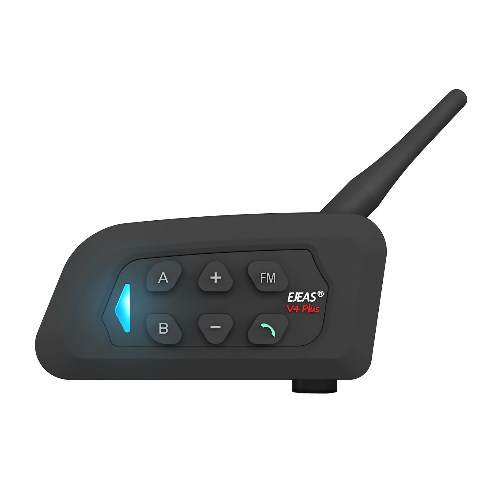 EJEAS V4Plus Interfono Moto Bluetooth Fino a 4 Motociclisti, 1500M Auricolare Casco Moto con Cancellazione del Rumore, Radio FM, Sistema di Comunicazione