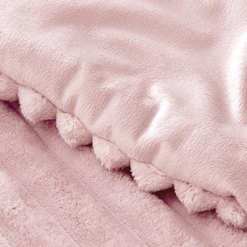 Image of BEDELITE Fleece Queen Comforter Set -Super Soft & Warm Fluffy Pink Bedding, Luxury Fuzzy Heavy Bed Set for All Season with 2 Pillow Cases