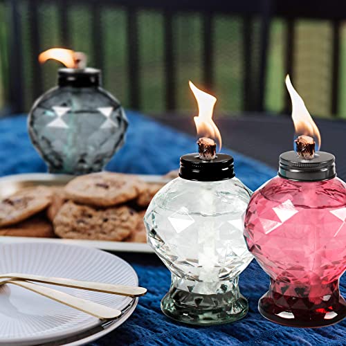 image for DIKAIDA 4 Pack Glass Table Torch,Citronella Glass Table top Torches wi