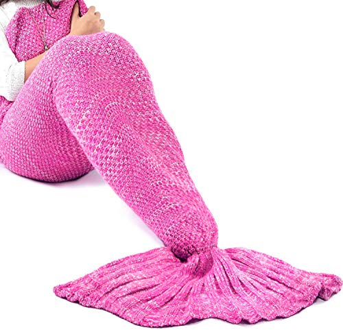 YOWAO Manta de Cola de Sirena, Escamas de Pescado Patrón Suave Todas Las Temporadas Mantas para Dormir