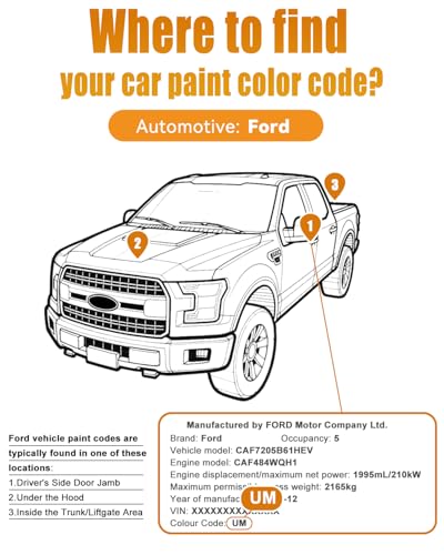 Agate Black Metallic UM Compatible with Ford 2-in-1 Touch Up Paint Pen Ultimate Car Scratch Repair Kit，Quick Fix Rust-Resistant and Long-Lasting Paint Scratch Remover