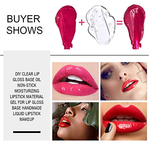 Yalatan Lip Gloss Base, Lip Gloss Base Oil Material Lip Makeup Primers, DIY Handmade Lip Balms, Non-Stick Lipstick - Imagen 3