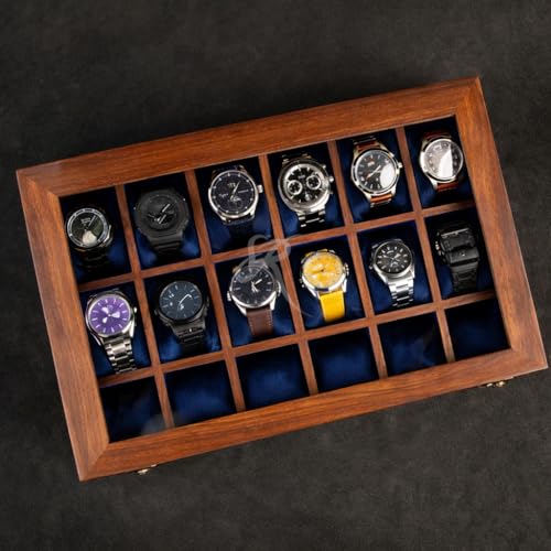 Image of Luxury Watch Case Storage Collection, Watch box for men and women,Wrist Watch Display Box Organizer for Men and Women 12 Slots, Gift For Him,Christmas, Valentine;s Day, Dark Indian Rosewood Made