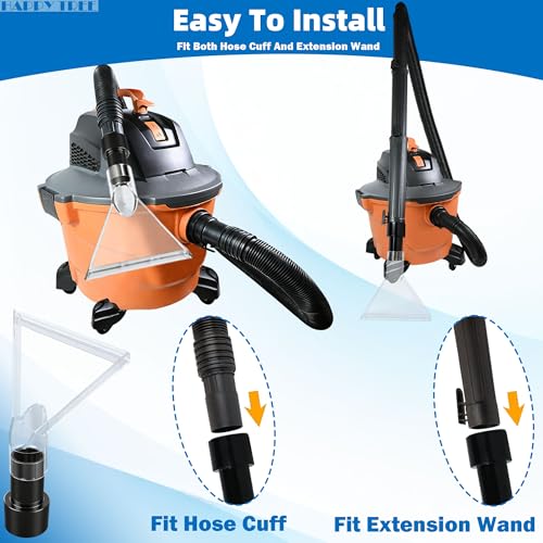 Image of Happy Tree Universal Fits All Shop Vacs with 2-1 /2 inch& 1-7 /8 inch & 1-1 /4 inch Adapters Large 7-1 /2 inch& Small 3-1 /2 inch Clear Head for Upholstery /Carpet Cleaning, Shop Vac Extractor Attachment