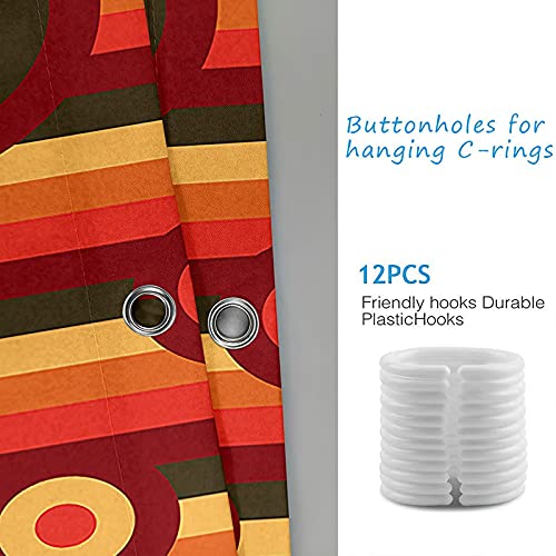 Rideau de douche 180x200 polyester à rayures multicolores KnSam pour douche