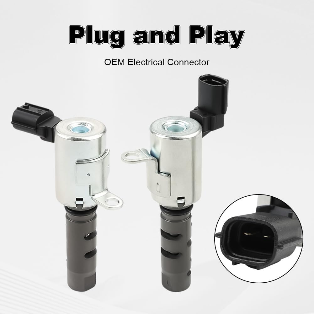4 PCS Camshaft Position Solenoid Timing Actuator Compatible with Lexus ES350 RX350 Toyota Avalon Camry Highlander RAV4 Sienna Venza Replacement for 153300P030 153400P020 OCV Oil Control Valve