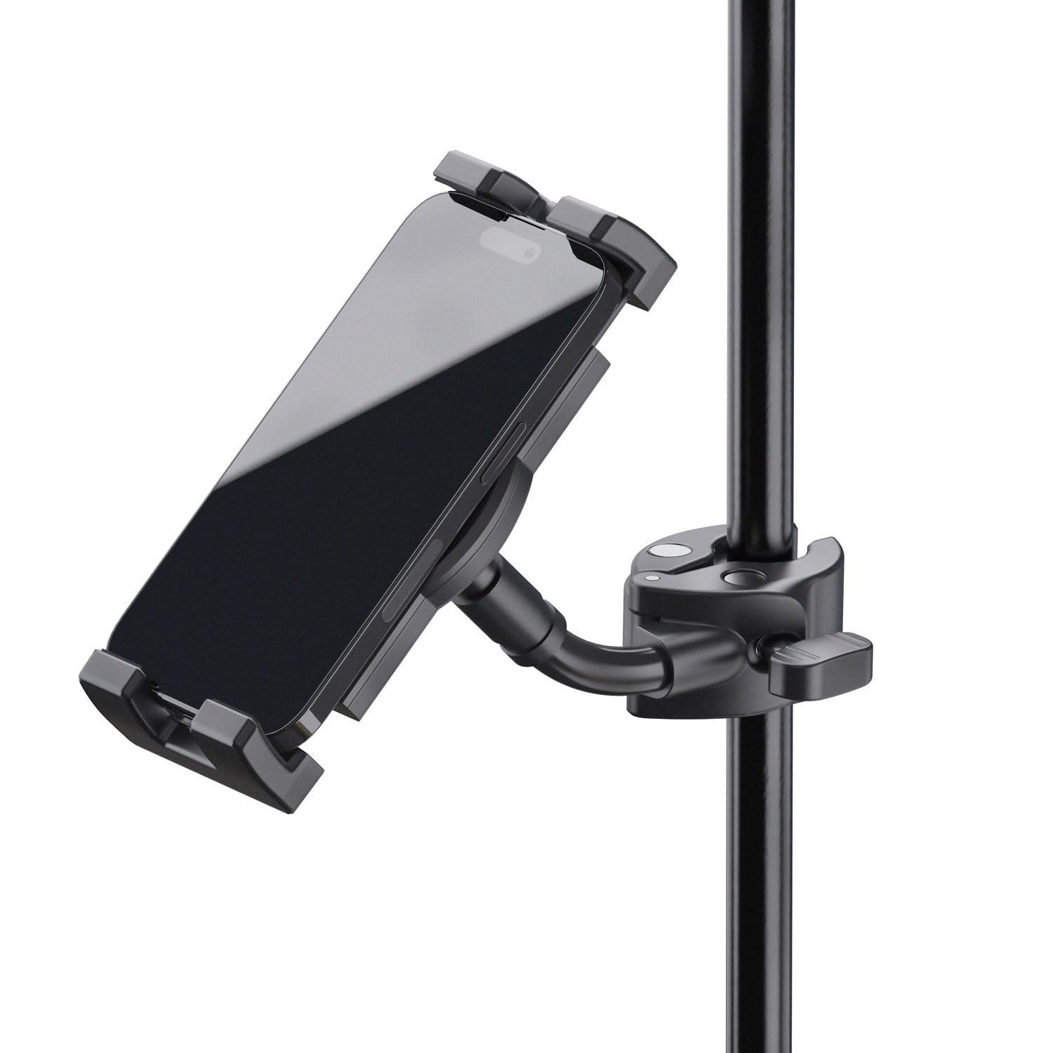 K-M 19764 - Supporto per smartphone con morsetto per tubi e treppiedi con panno in microfibra Keepdrum