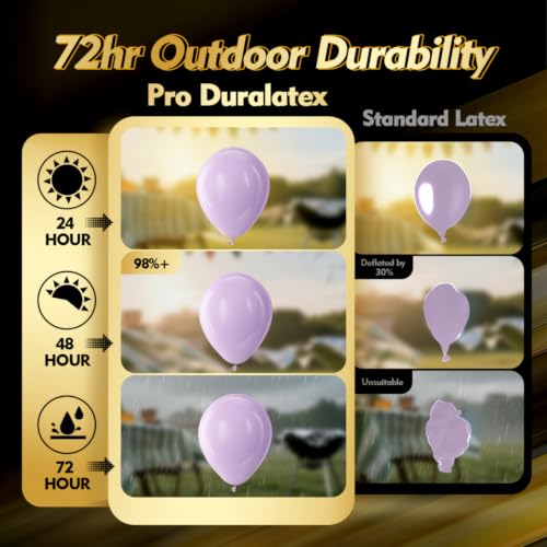 Image of Bezente Pro Duralatex Pastel Purple Extra-Thick Balloons 12 Pack 24 inch