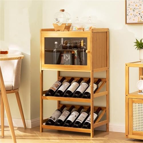 Soporte independiente para botellas de vino con puerta acrílica 90 cm