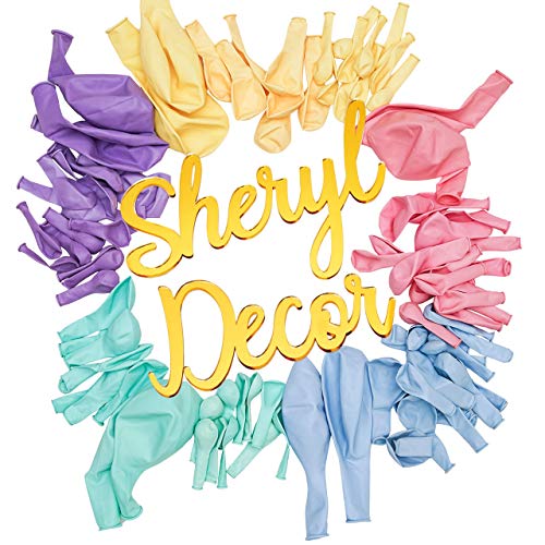 100 Pastel Balloons Assorted Colors & Size – Rainbow Birthday Party Decorations – Macaron Balloons In Blue, Purple, Yellow, Green & Pink – Matte Colored Supplies For Spring, Candy, Easter, & Unicorn #TOP6