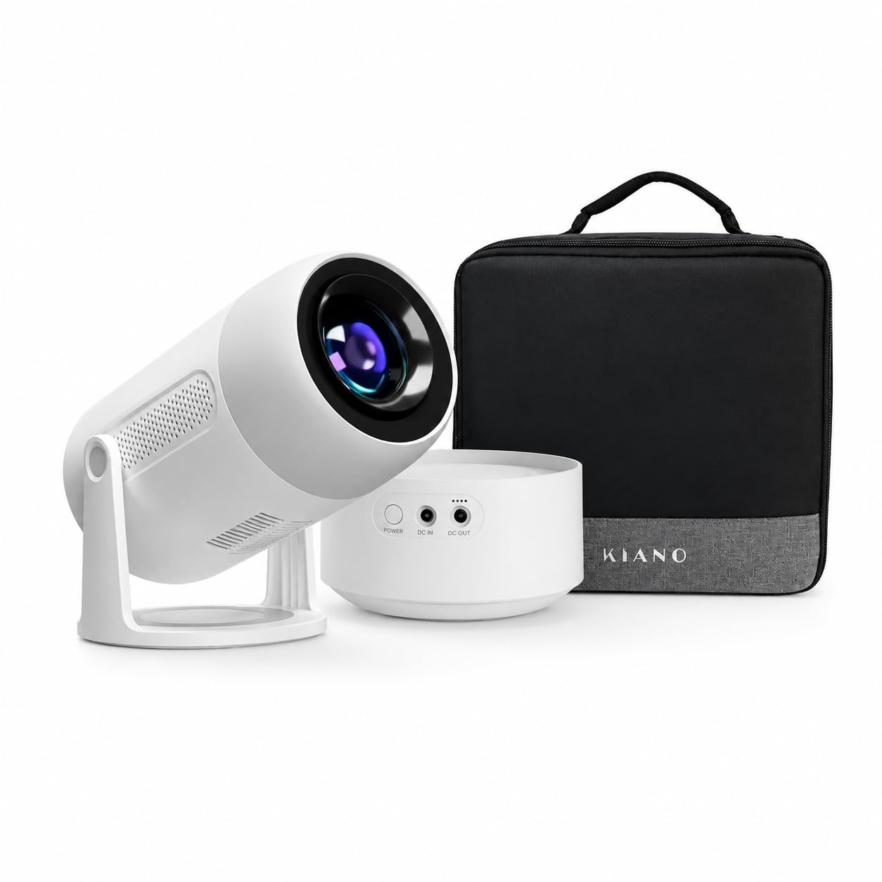 Kiano Vision 2 - Proyector portátil Full HD 1080p - Android 11, WiFi 5GHz, Bluetooth 5.2, batería extraíble, HDMI/USB - Mini proyector compacto inteligente con corrección automática