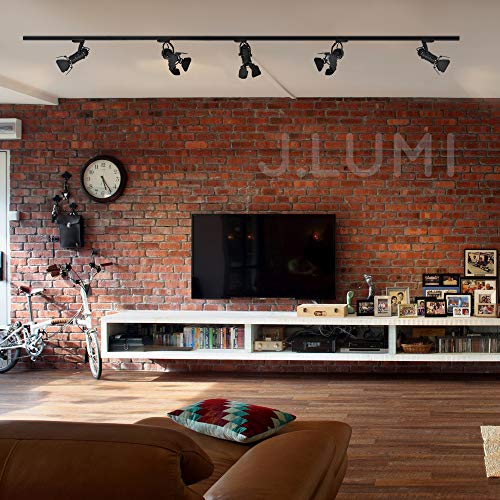 J.LUMI TRK9601 LED Track Light Head, Vintage Industrial Track Light, Line Voltage Track Head for Art Work, Includes 5W LED GU10 Bulb, Not Dimmable, Black - Image 6
