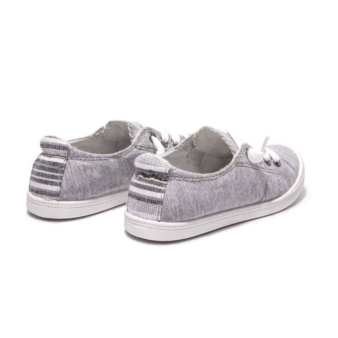 Boy and Girl Slip on Canvas Sneaker, Kids Low Top Casual Fashion Shoes, Comfy Lace up Walking Shoes (11, Grey, 11)