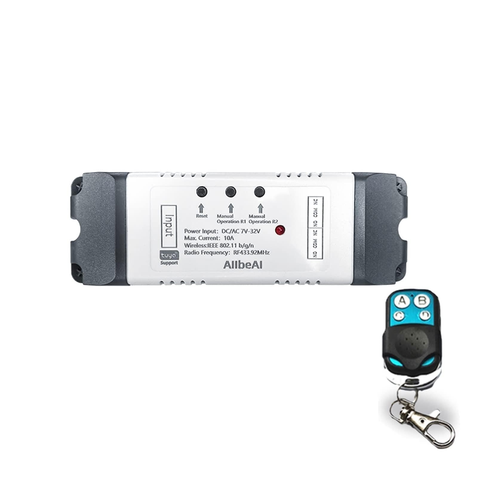 Garagentorsteuerung Tuya Smart. WIFI 2CH Switch Module for Lichter Garage Tür Tor, DC 5V 12V 24V 32V, 2 Kanal-Taste RF 433 Mhz Fernsteuerungsrelais Einfaches Öffnen und Schließen des Garagentors (Co