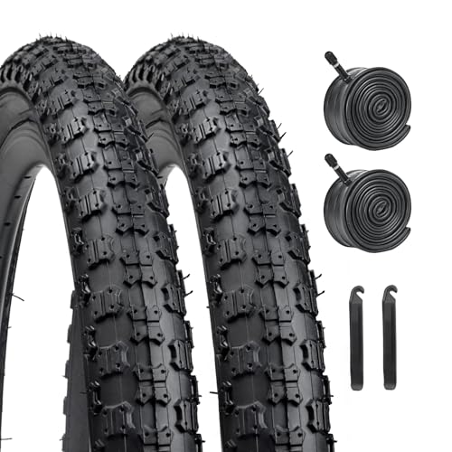 20 Bike Tire, HUIOK 20x2.125 Bicycle Tire Replacement Kits 2 Pack, Folding Replacement 20 Inch Bike...