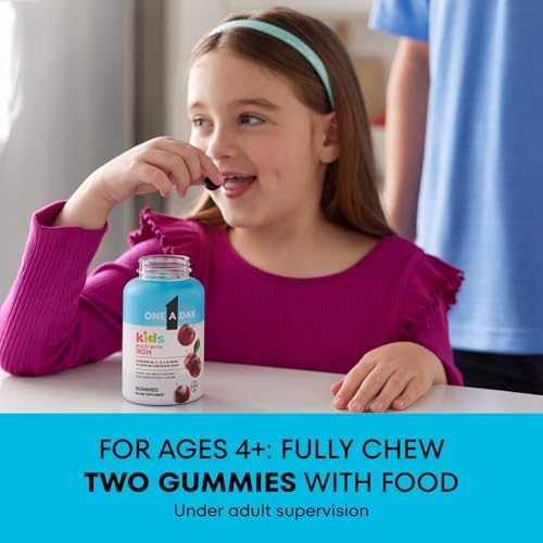 One A Day Kids Multivitamin with Iron Gummy, Vitamin D, Vitamin C, E, Zinc for Immune Support, Gummy Vitamins, Kids Multivitamin Gummies with Iron, Cherry Flavor, 60 Count (Packaging May Vary) - image 5