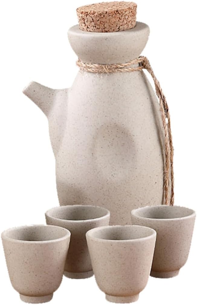 300ml Pot Sake Set 4 Cups Ceramic Japanese Style
