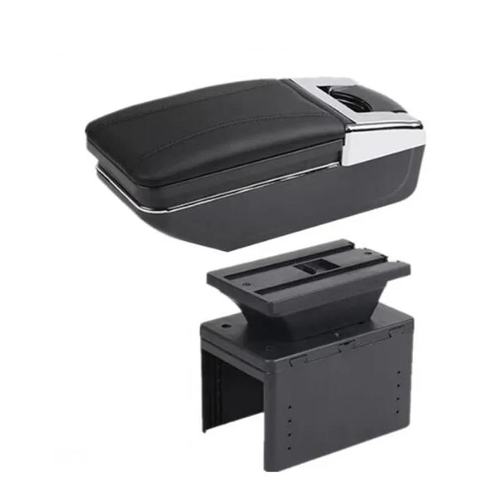 NOHEEU Car Interior Accessories Center Console Storage Box Multifunctional Armrest For I20 2021 2022(A black line NO USB)