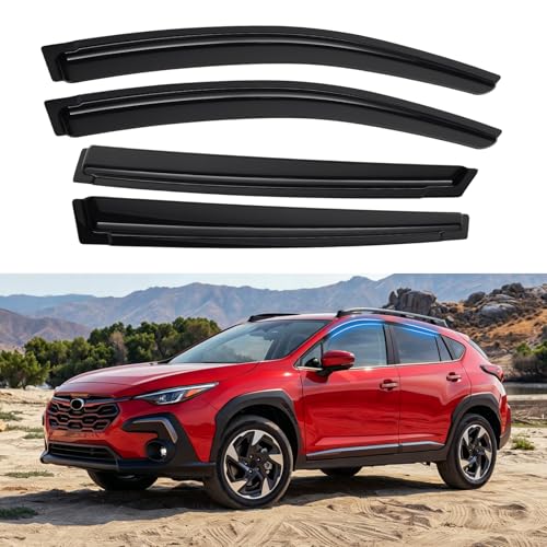 Image of Crosstrek Rain Guard - Window Visors for Subaru Crosstrek & Impreza 2024 2025 2026, Out-Channel Side Window Rain Guards for Impreza, 4PCS, Black, Car Accessories