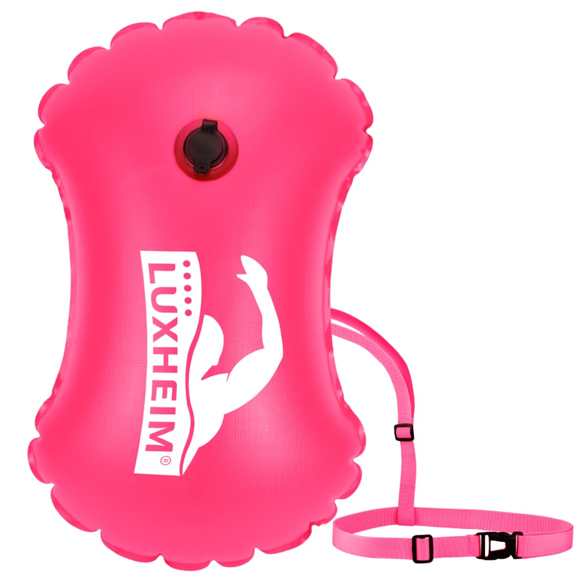 LUXHEIM Swim Buoy Tow Floats for Open Water Swimming Highly Visible Swim Float Waterproof Inflatable PVC Tow Float for Triathlons — image 1