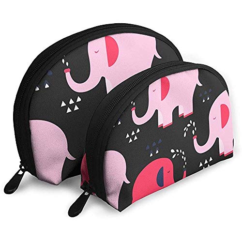 Preisvergleich Produktbild Niedliche rosa Elefant Schalentiere Kosmetiktasche Muschelform tragbare Aufbewahrungsbeutel Reise Kulturbeutel (einschließlich 2 Beutel)