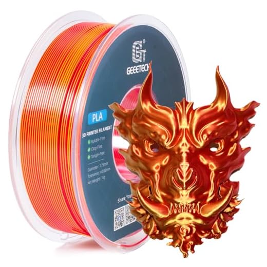 ⚡ Geeetech Silk PLA Filament 1.75mm Silk Dual Color Filament, Coextrusion Dichromatic Metal-Like Shiny Consumable 1kg (2.2lbs) 1 Spool, Dimensional Accuracy +/- 0.02 mm, Gold Red