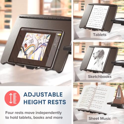 Image of LEVO G2 Deluxe Adjustable Rolling Laptop Stand | Charcoal & black, rolling laptop desk, adjustable height, tilting tray, floor stand