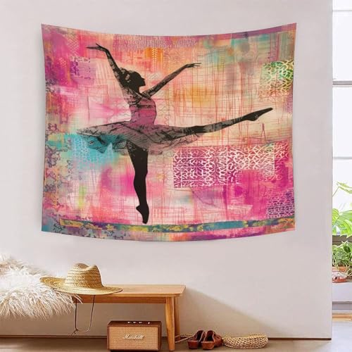 Tapisserie art mural ballet 3D VZOMANLEX grand tissu pour masquer un mur abime