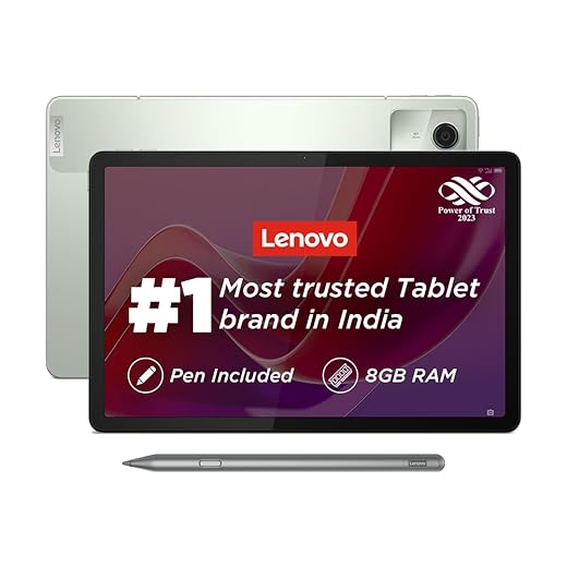 Lenovo Tab M11 with Pen| Wi-Fi Connectivity| 8 GB RAM, 128 GB ROM|11 Inch Screen| 90 Hz, 72% NTSC, FHD Display| Quad Speakers with Dolby Atmos|Octa-Core Processor |13 MP Rear Camera, Green