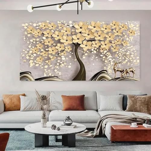 Art mural affiches et impressions abstraites peinture arbre fleurs blanches