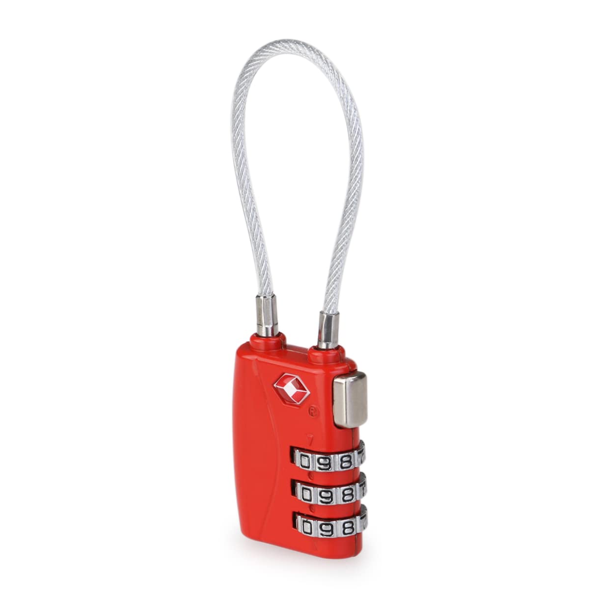 3piezas Candado De Seguridad Tsa Cable Para Equipaje Candado De Combinación De Dígitos Para Maletas y Mochilas Rojo