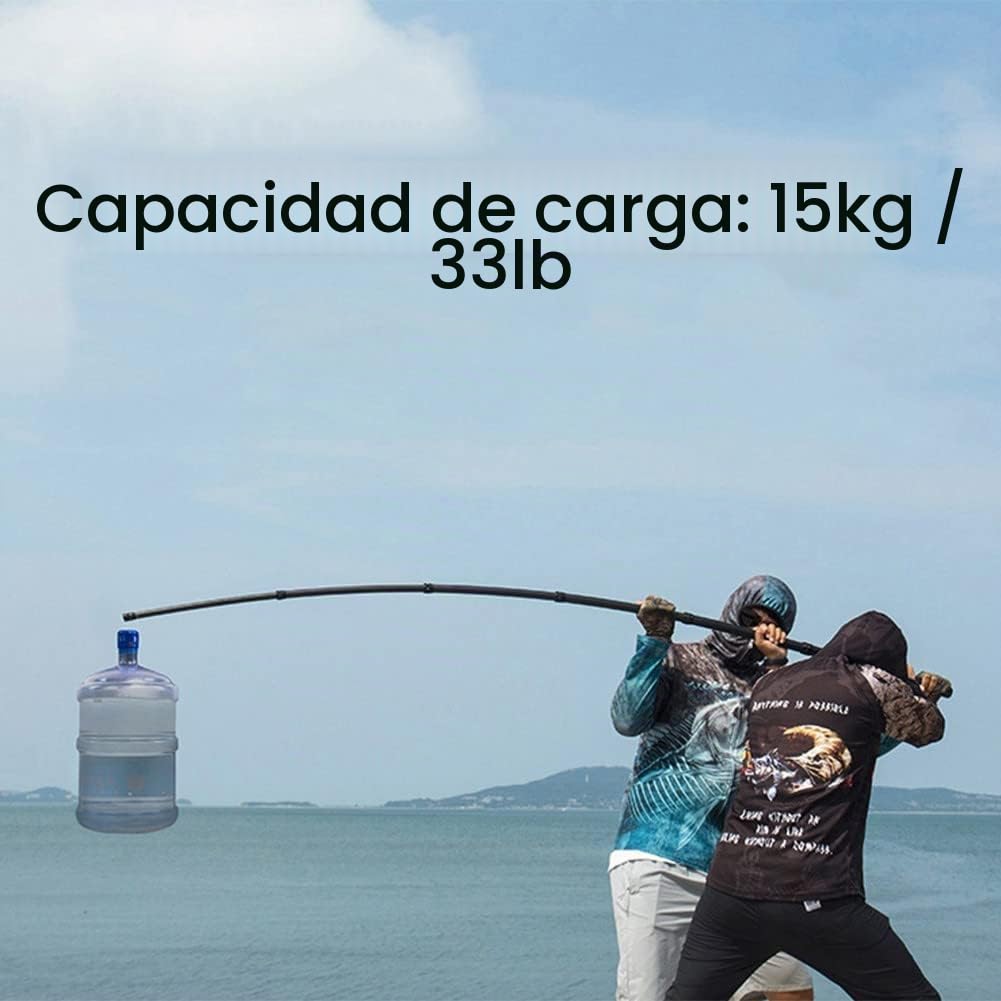 SPORTARC Red de pesca de fibra de carbono portátil de 3 m, mango largo, telescópica de fibra de carbono, caña de pescar con mango de pescado, barra plegable