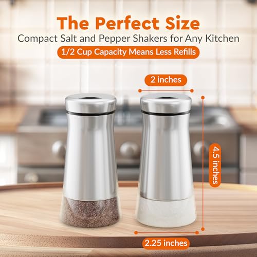 image for HOME EC Original Salt and Pepper Shakers Set with Adjustable Pour Hole