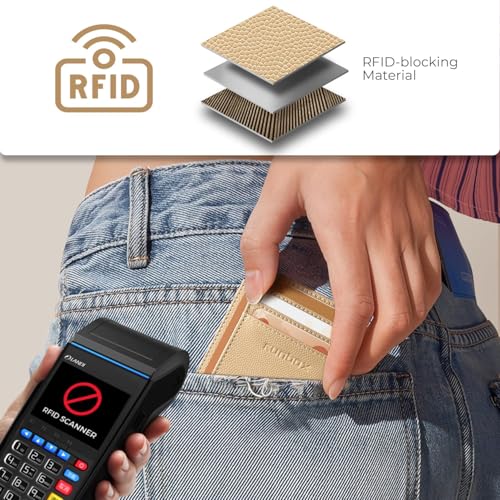 Image of RUNBOX Slim Minimalist Front Pocket RFID Blocking Leather Wallets for Men and Women Card Holder Wallets Gifts for men